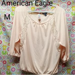 AE American Eagle Outfitters 3/4 length sleeve top shirt blouse, medium